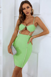 Lil Cut Out Mini Bandage Dress-Green Ins Street